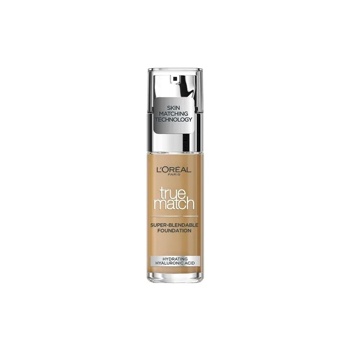 L'Oreal Paris True Match Liquid Foundation Skincare Infused with Hyaluronic Acid SPF 17 6.5W Golden Toffee 30ml