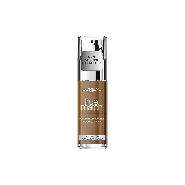 L'Oreal Paris True Match Liquid Foundation Skincare Infused with Hyaluronic Acid SPF 17 30ml 9.5W Mahogany