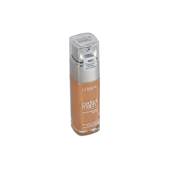 L'Oréal Paris Liquid Foundation with Hyaluronic and Aloe Vera Perfect Match Makeup 30ml Golden Cappuccino