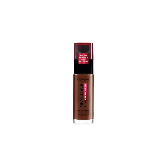L'Oréal Paris Infallible 32H Fresh Wear Makeup 385 Cacao/Cocoa High Coverage Long Lasting Waterproof Breathable 30ml
