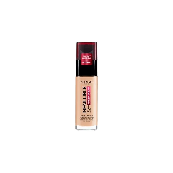 L'Oreal Paris Infallible 32h Fresh Wear Foundation Long-Lasting Face Foundation 180 Rose Sand 30ml