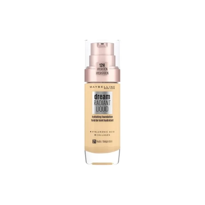 Maybelline Dream Radiant Liquid Hydrating Foundation with Hyaluronic Acid and Collagen 21 Nude