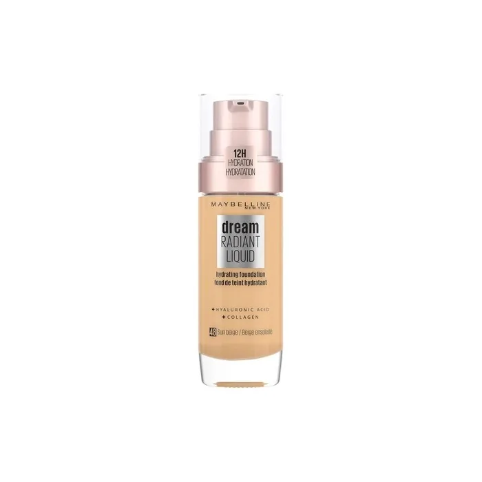Maybelline Dream Radiant Liquid Hydrating Foundation with Hyaluronic Acid and Collagen 48 Sun Beige