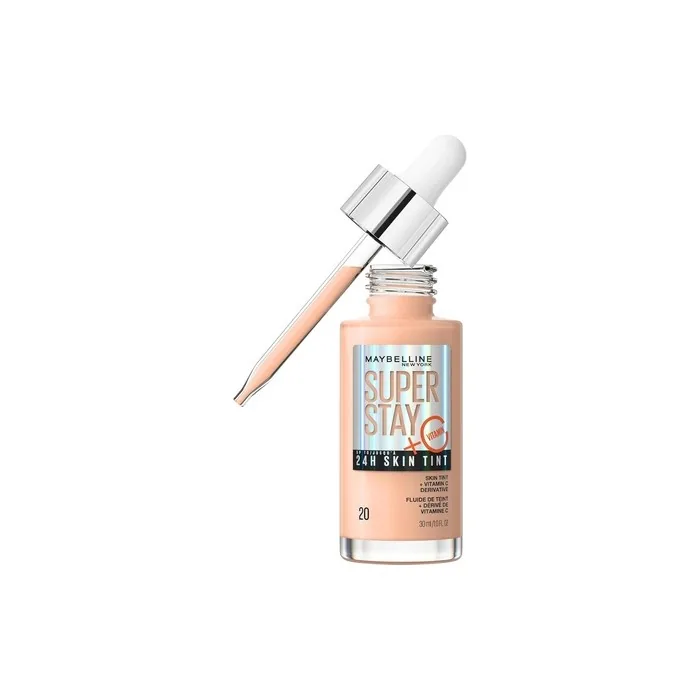 Maybelline Super Stay Skin Tint Foundation With Vitamin C Longlasting Vegan Formula Shade 20