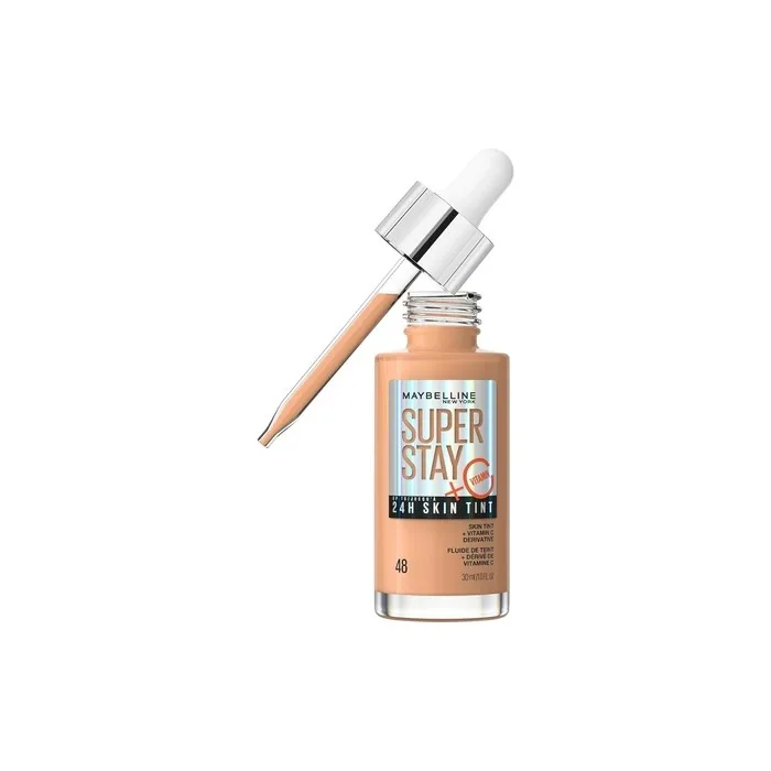 Maybelline Super Stay Skin Tint Foundation with Vitamin C Long-Lasting up to 24H Vegan Formula Shade 48 30ml