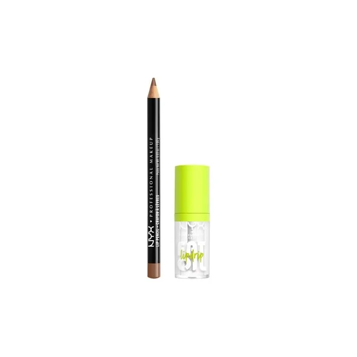 Nyx Professional Makeup Slim Lip Pencil In Nude Truffle 104g And Fat Oil Lip Drip In My Main 48ml
