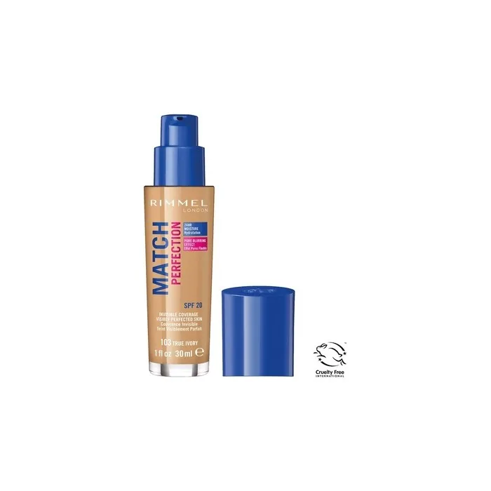 Rimmel Match Perfection Foundation Spf20 103 True Ivory 30ml