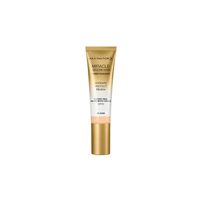 Max Factor Miracle Second Skin Spf 20 Hybrid Foundation Nourishing Makeup For The Natural Appearance Of The Skin 30 Ml 02 Fair Light