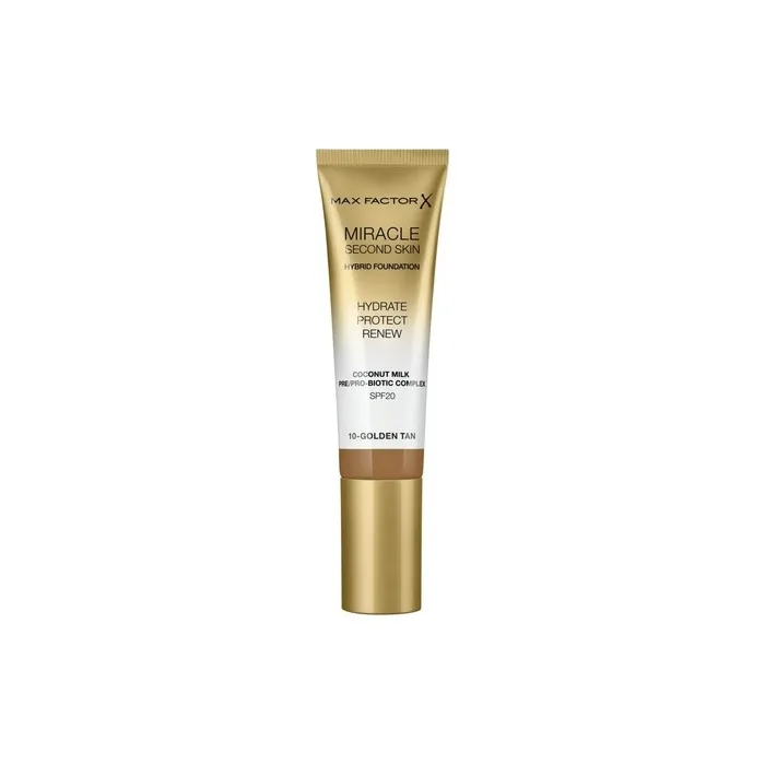 Max Factor Miracle Second Skin Hydrating Foundation Golden Tan 30ml