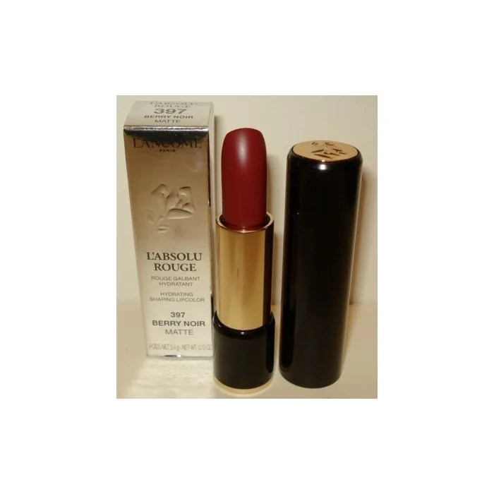 Lancome L'Absolu Rouge Lipstick 397 Berry Noir Matte Full Size NIB