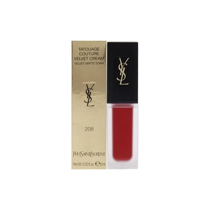 Yves Saint Laurent Tatouage Couture Velvet Matte Cream 208 Rouge Faction Lipstick Red 0.2 oz