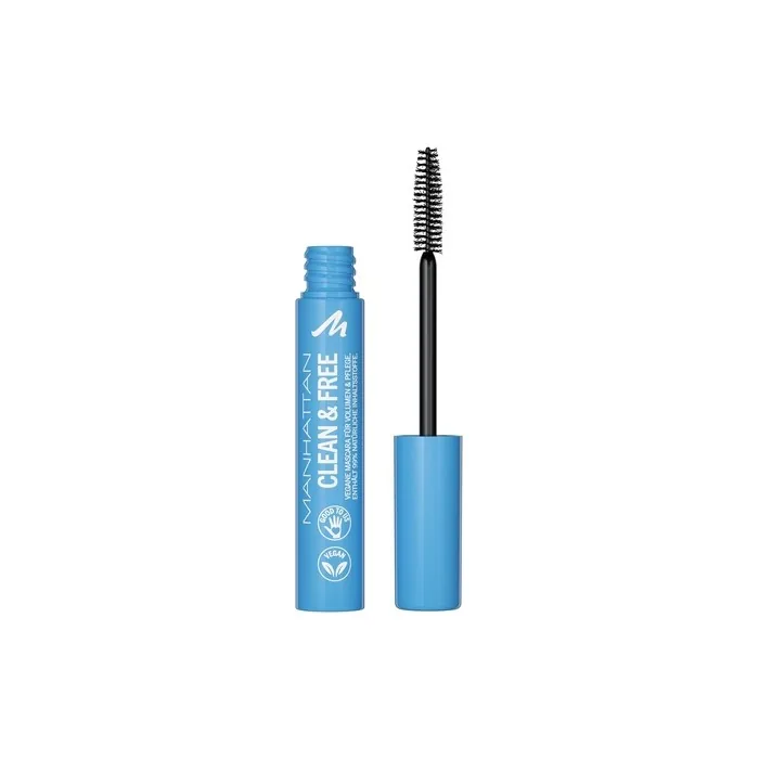 Manhattan Clean & Free Mascara Colour 1010N Black Waterproof Nourishing Vegan 7ml
