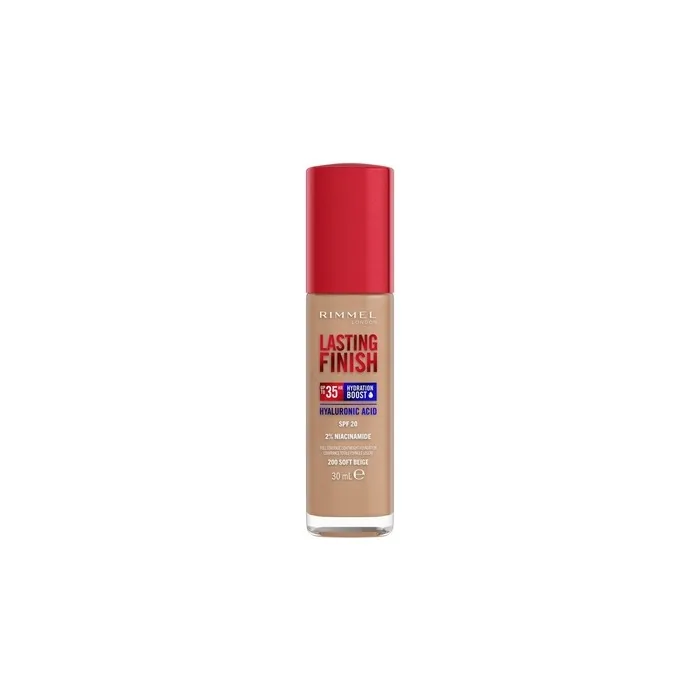 Rimmel Lasting Finish 35h Moisturizing And Long-Lasting Coverage Foundation With Spf20 200 Soft Beige 30ml
