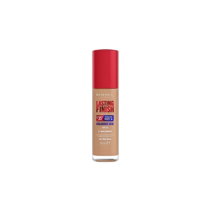 Rimmel Lasting Finish 35h Moisturizing And Long-Lasting Concealing Foundation With Spf20 In 203 True Beige, 30ml