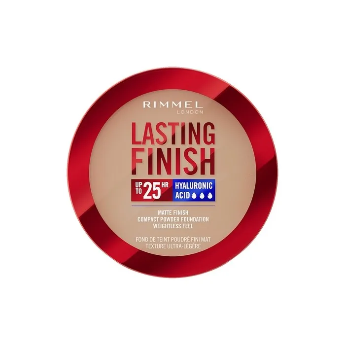 Rimmel Lasting Finish 25 Hr Compact Foundation 007 Golden Beige Matte Buildable Coverage Powdertocream Antipollution Shields Spf 20 Hyaluronic Acid Waterproof Hides Imperfections