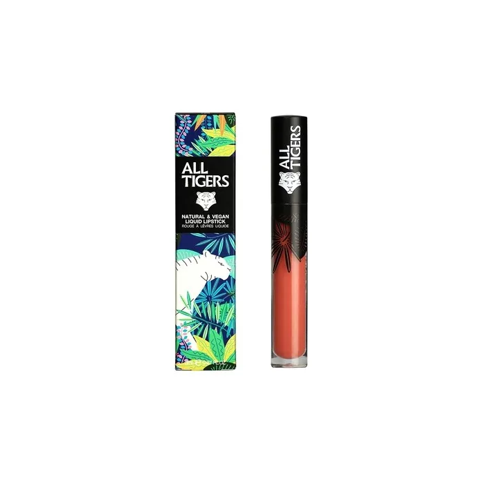 ALL TIGERS Dear to Stand Liquid Lipstick Matt Vegan and Natural Long Lasting Peach Color 682 - Petroleum-Free Lipstick with Organic Ingredients