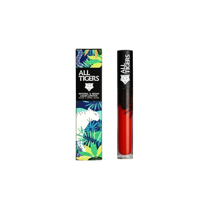 ALL TIGERS Call Me Queen 888 Matt Liquid Lipstick Vegan and Natural Long-Lasting Red Color with Bio Ingredients