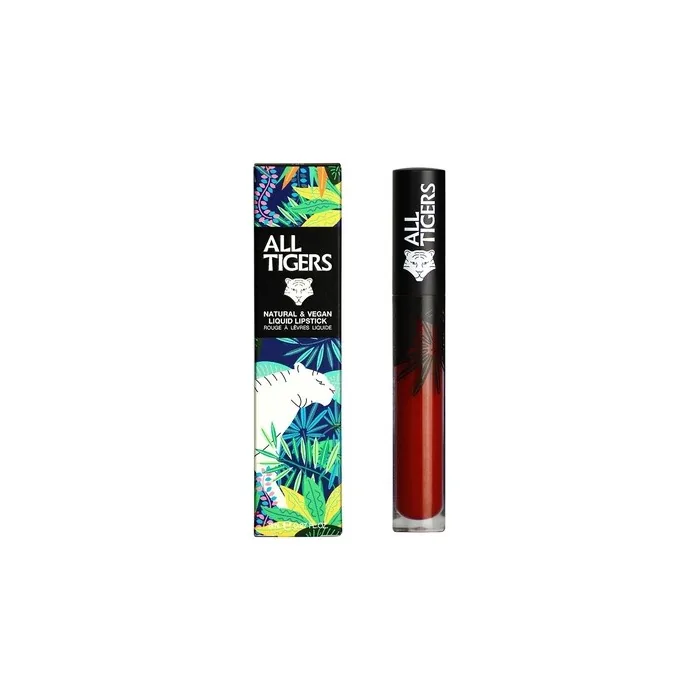 ALL TIGERS Liquid Lipstick Matt Vegan and Natural Long Lasting Reddish Brown Command Respect 889 - Petroleum-Free Lipstick with Organic Ingredients