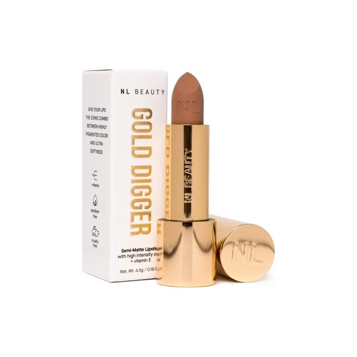 Nl Beauty No. 01 24k Creamy Semi-Matte Lipstick with Velvety Finish