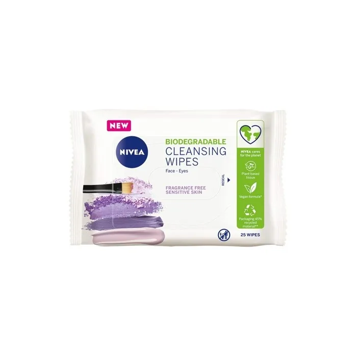NIVEA Biodegradable Cleansing Wipes Sensitive Skin 25 Sheets