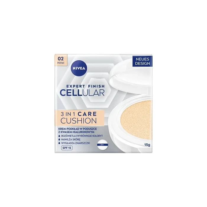Nivea Hyaluron Cellular Filler 3in1 Care Cushion Foundation Spf15 02 Medium 15g
