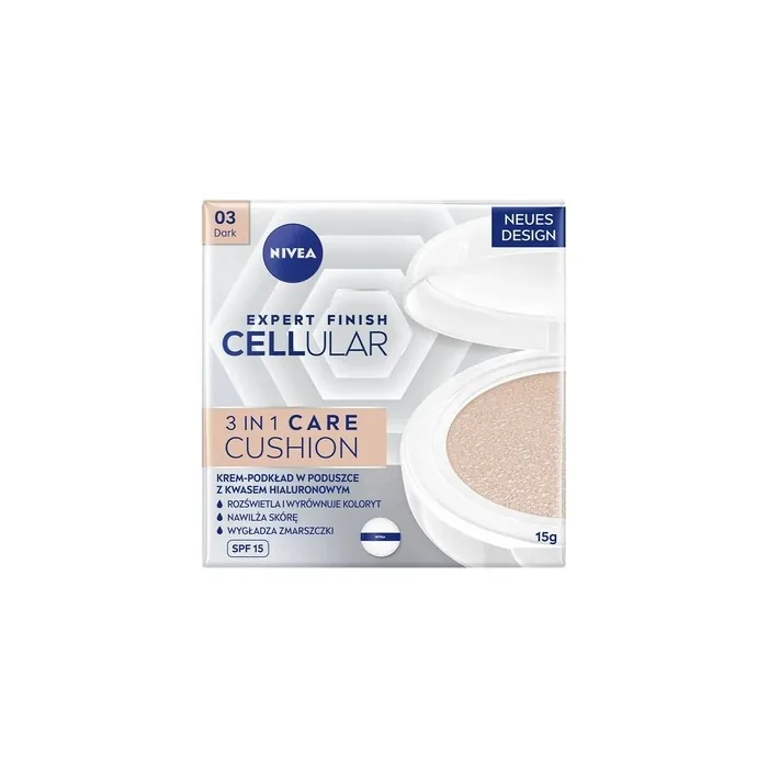 Nivea Expert Finish Cellular 3in1 Care Cushion Foundation In Cushion Spf15 03 Dark 15ml