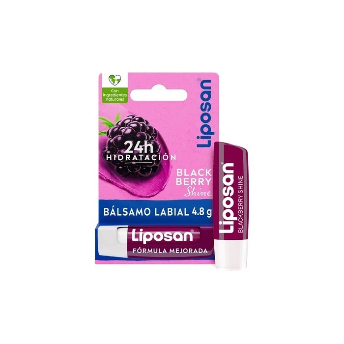 Liposan Blackberry Shine 48g Raspberry Lip Balm Moisturizing Lip Balm For Beautiful Soft Juicy Lips