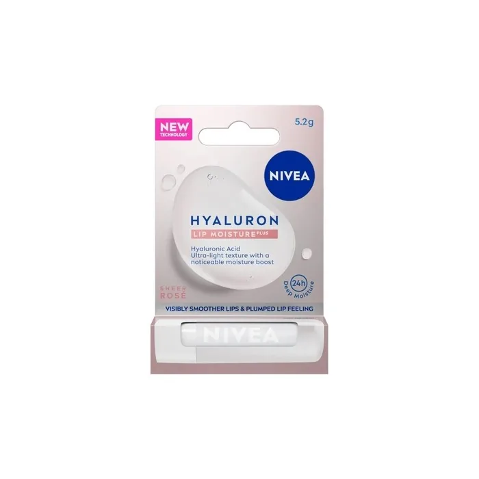 Nivea Hyaluron Lip Moisture Plus Sheer Rose Moisturizing Lip Balm - 5.2g