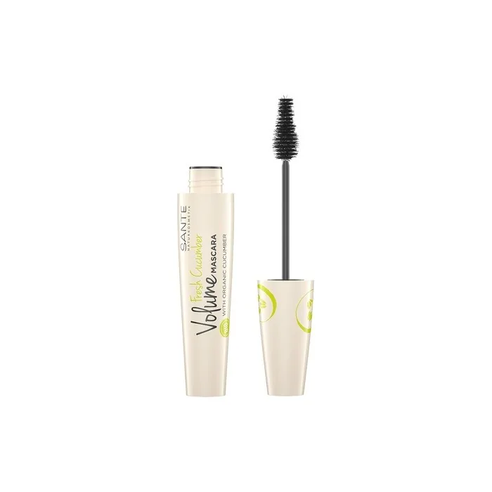 Sante Naturkosmetik Fresh Cucumber Volume Mascara Black Maximum Volume Density Perfectly Separate Eyelashes with Organic Cucumber 12ml
