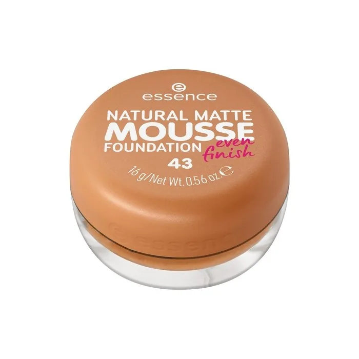 essence Natural Matte Mousse Foundation Nr. 43 Nude Mattifying Covering Express Result Vegan Perfume Alcohol Preservative Free 16g