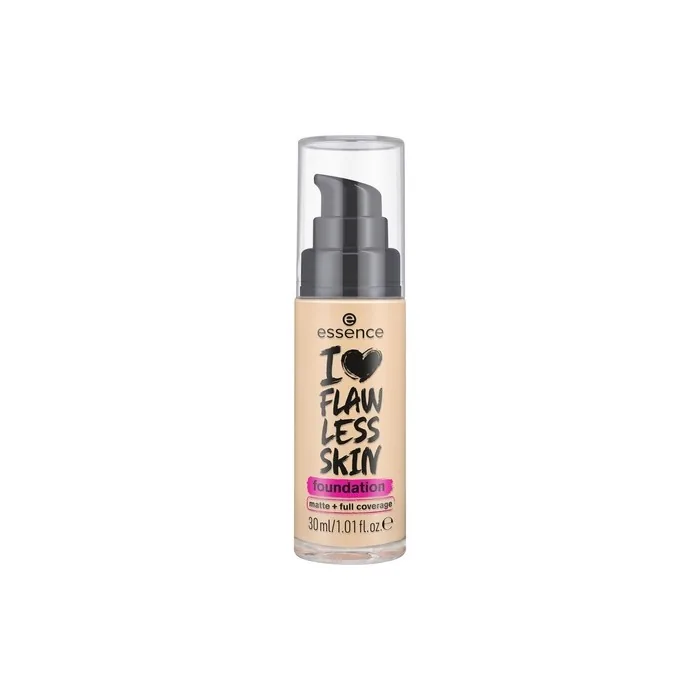 essence I LOVE FLAWLESS SKIN Foundation No. 30 Long-lasting Mattifying Instant Result Vegan Oil-free UVA and UVB Filter SPF 20 Fragrance-free 30ml