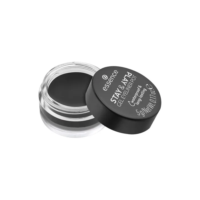Essence Stay & Play Gel Eyeliner Pot No. 01 Long-Lasting Highly Pigmented