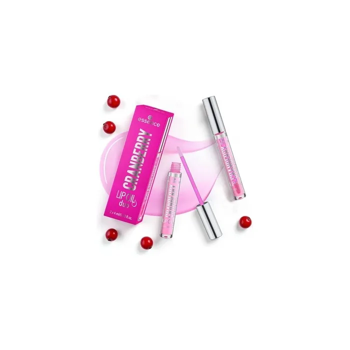 Essence Cranberry Lip Oil Duo Lip Gloss Color Effect Natural Shiny