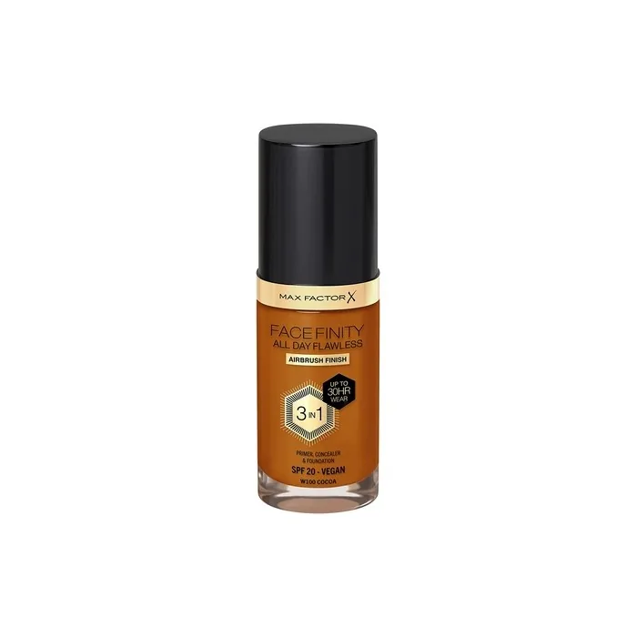 Max Factor Facefinity 3-in-1 All Day Flawless Foundation SPF 20 30ml 100 Cocoa