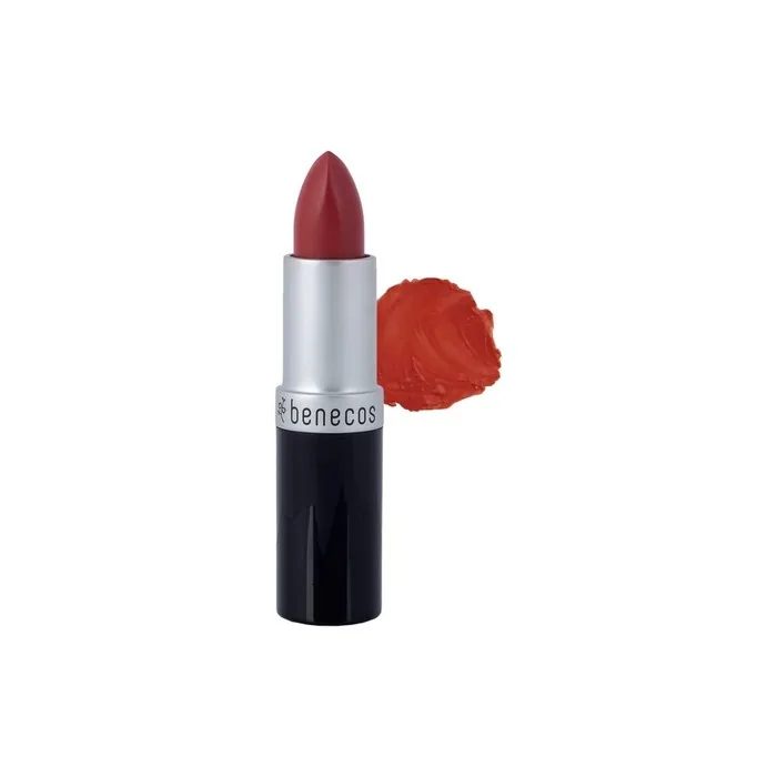 Benecos Natural Cosmetics Shimmering Lipstick with Organic Jojoba Oil and Organic Beeswax 4.5g Soft Coral