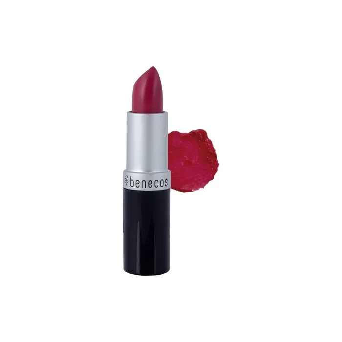 Benecos Natural Cosmetics Shimmering Lipstick with Organic Jojoba Oil and Organic Beeswax 4.5g Pink Rose