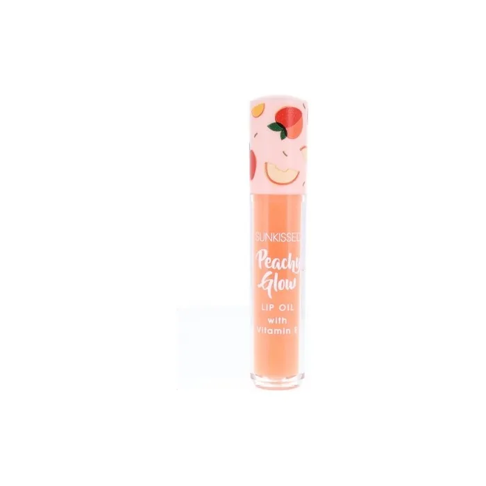 Peachy Glow Lip Oil With Vitamin E Hydrating Fruity Flavor Sunkissed