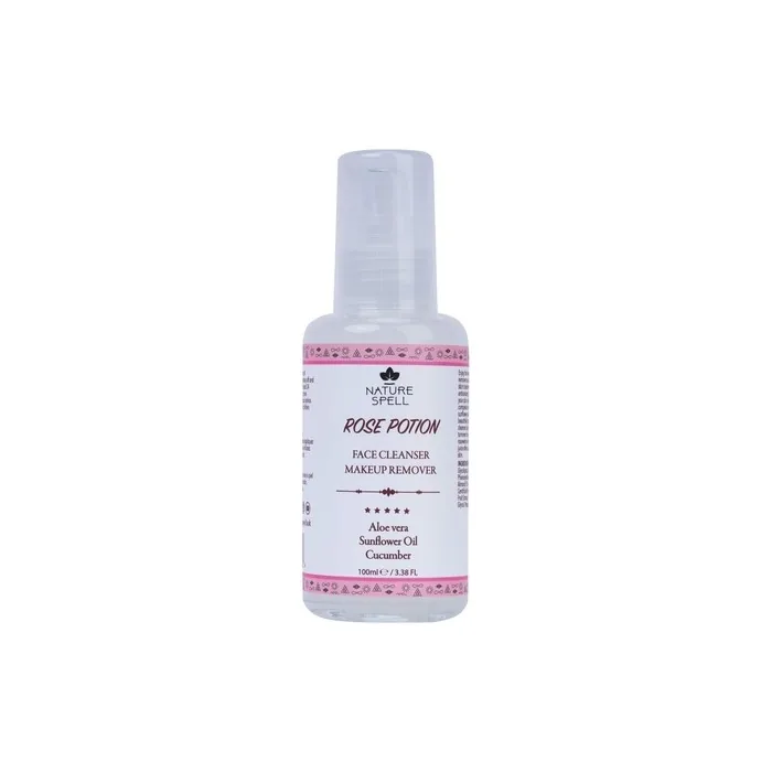 Nature Spell Gentle Foaming Face Cleanser & Makeup Remover 100ml - Infused with Aloe Vera & Rose Water - 100% Vegan - Made In The UK