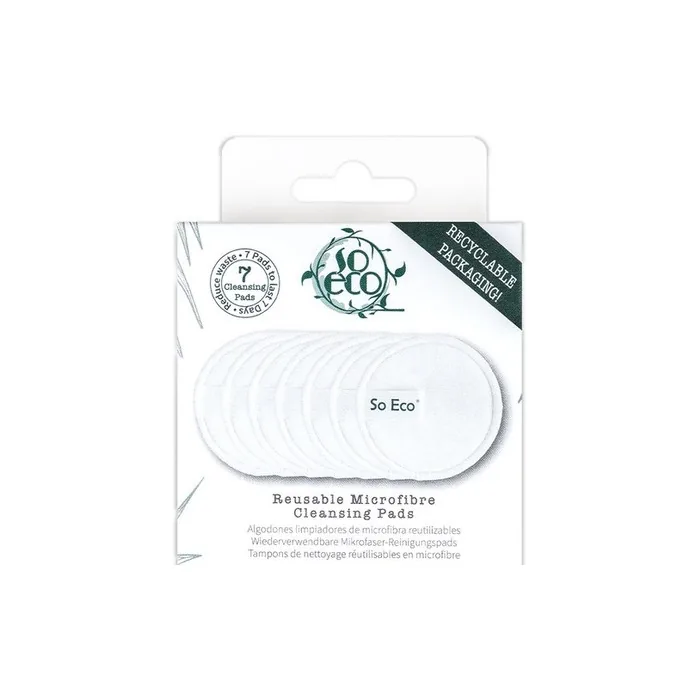 So Eco Reusable Soft Microfiber Cleansing Pads for All Skin Types - Pack of 7