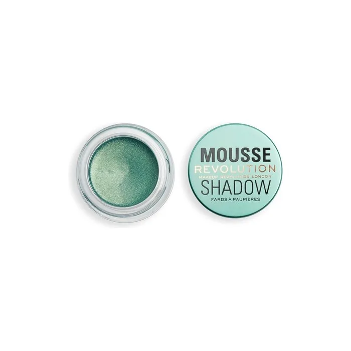 Revolution Beauty London Mousse Shadow Creamy Colour for Cheeks and Eyes Whipped Lightweight Formula Cream-to-Powder 4g Emerald Green