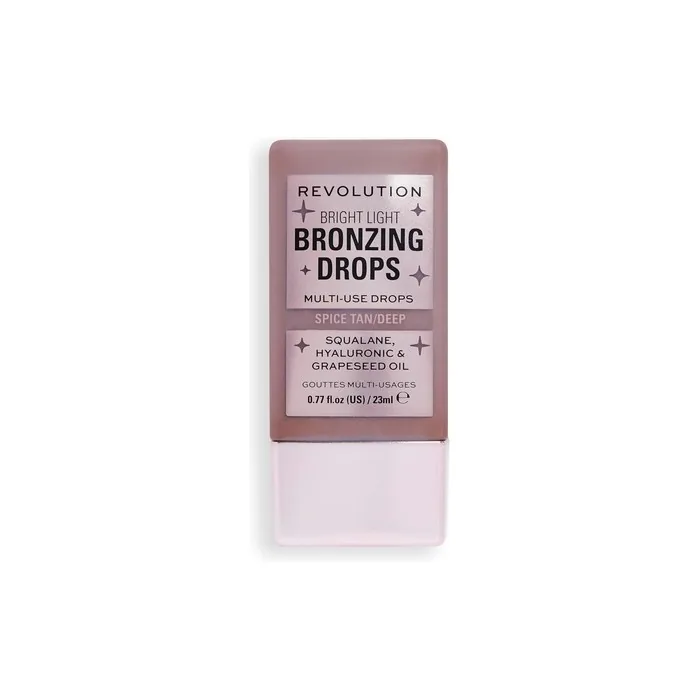 Makeup Revolution Bright Light Bronzing Drops With Hyaluronic Acid Sunkissed Finish Deep Bronze Spice 23ml