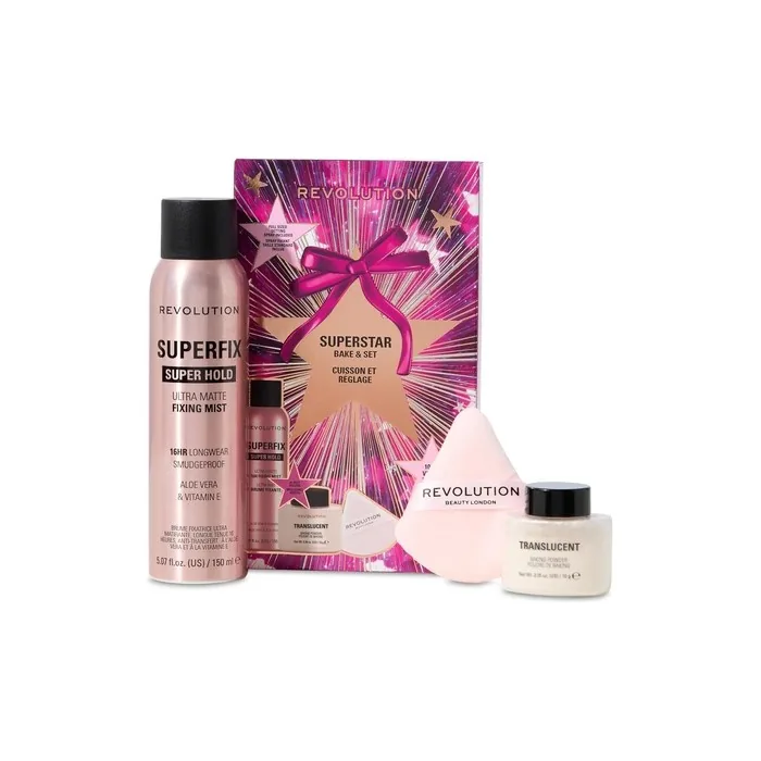 Revolution Superstar Bake & Set Superfix Fixing Spray & Translucent Loose Powder