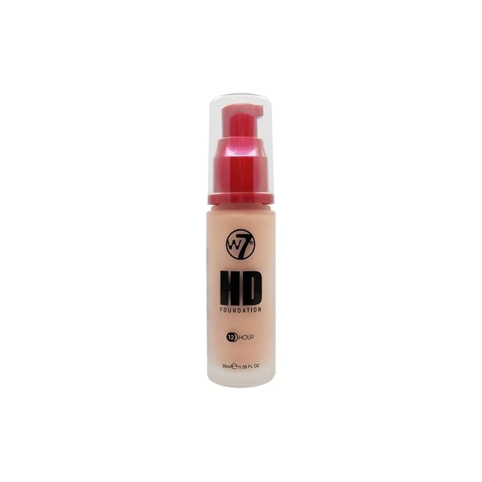 W7 HD Foundation Oil-Free Liquid Foundation for Poreless Matte Medium Coverage 30ml Natural Beige