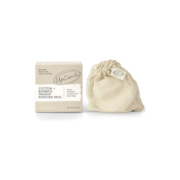 UpCircle Reusable Cotton and Bamboo Makeup Remover Pads with Washable Laundry Bag - Triple-Layered and Eco Friendly - for All Skin Types