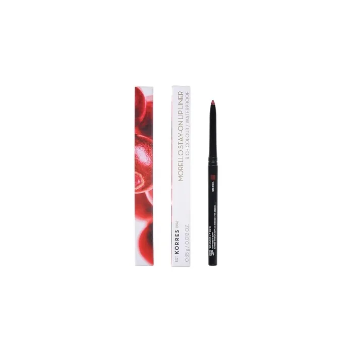 Korres Morello Mechanical Lipliner Wine Red Matte Waterproof Precise Lip Liner For Perfectly Defined Lips Vegan 35g