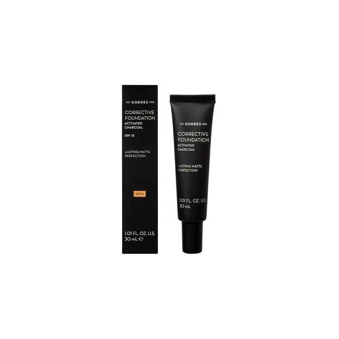 Korres Corrective Foundation Activated Charcoal Lasting Matte SPF10 ACF4