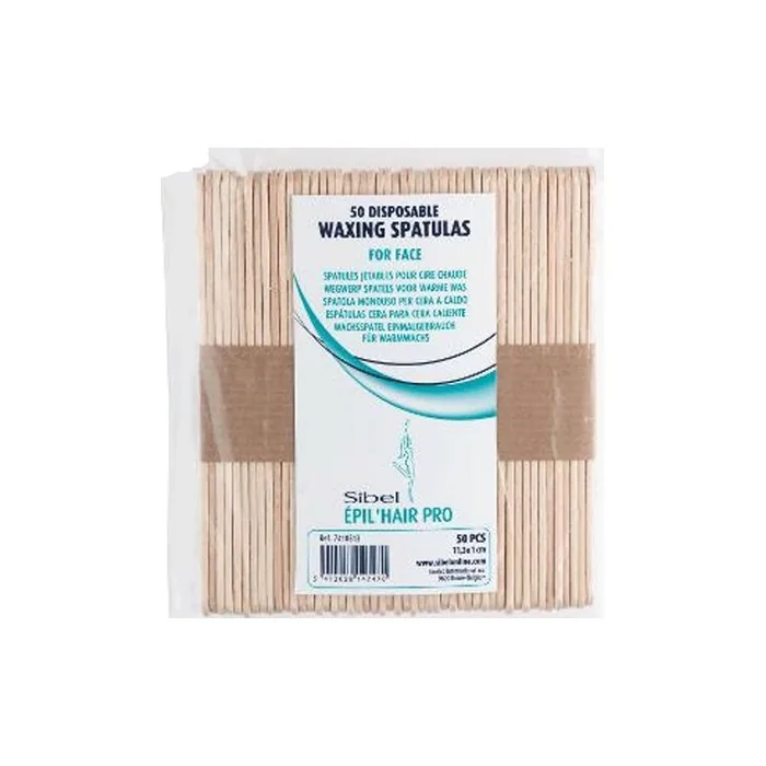 Sibel Wax Spatulas 50 Count - Easy Facial Hair Removal for Women and Men