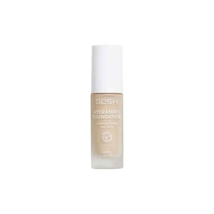 GOSH Foundation with SPF 15 for Light and Dark Skin Vegan Mattifying Makeup for Dry, Sensitive and Oily Skin - 002Y