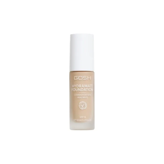 GOSH Foundation with SPF 15 for Light and Dark Skin Vegan Mattifying Makeup for Dry, Sensitive and Oily Skin - 004N