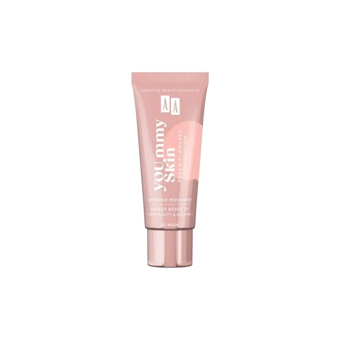 Aa Yoummy Skin Peach Flawless Foundation Mineral Foundation Adding Glow 02 Nude 30ml
